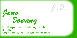 jeno domany business card